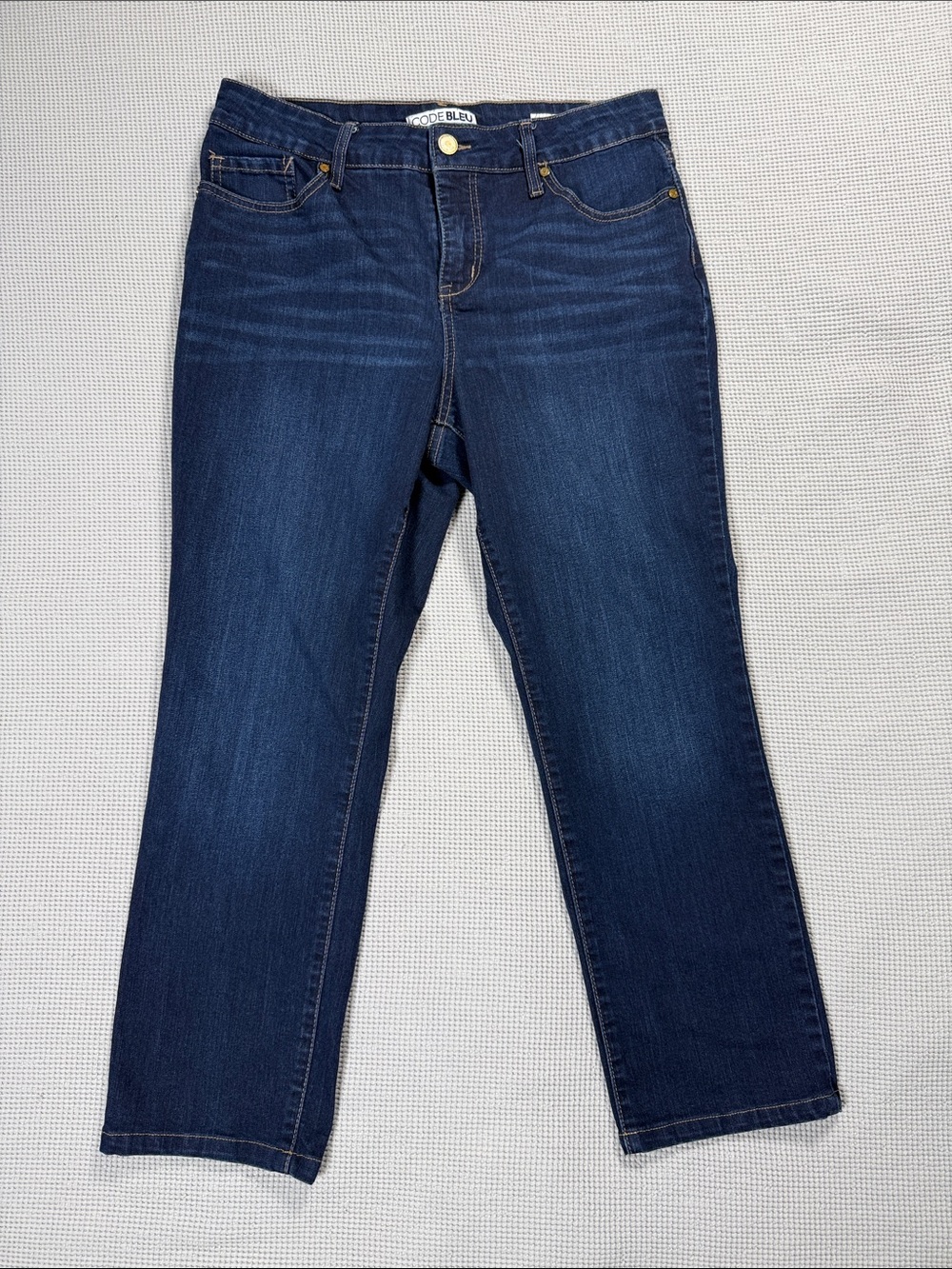Petite Code Bleu Indigo Straight-Leg Women's Jeans Size 12PS